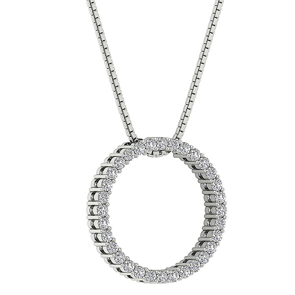 DesignerNaturalCutDiamondWhiteGoldCircleofLovePendants