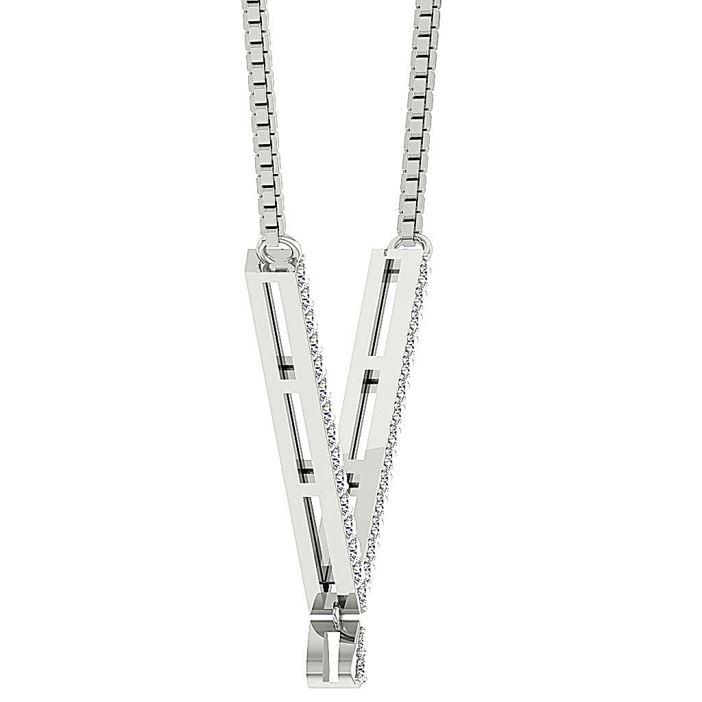 DesignerNaturalCutDiamondWhiteGoldFashionPendants