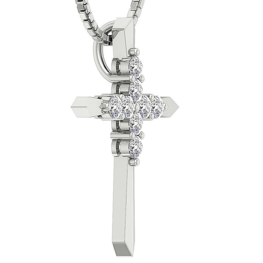 DesignerRoundCutDiamond14kWhiteGoldPendant