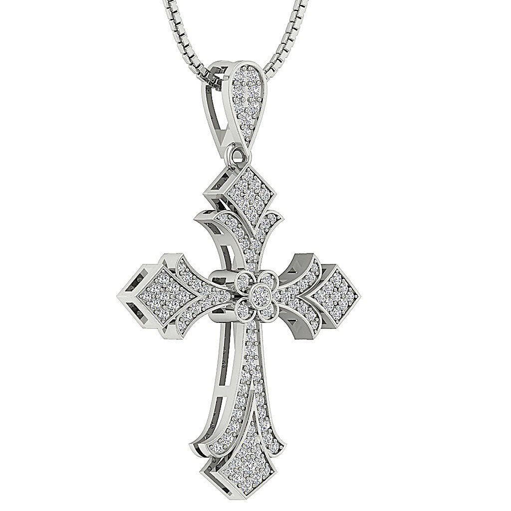 DesignerGenuineDiamond14kWhiteGoldPendant