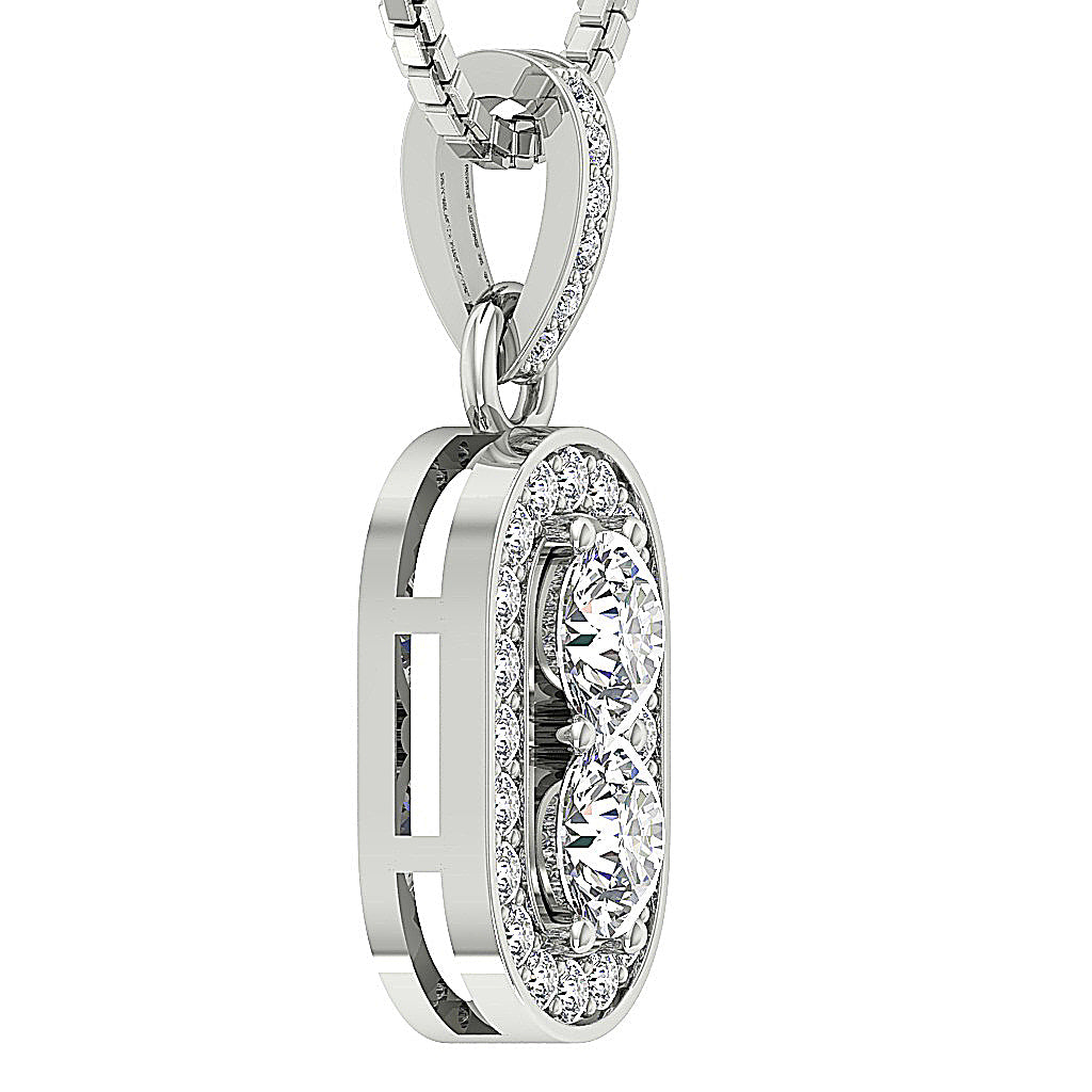DesignerRoundCutDiamondWhiteGoldPendant