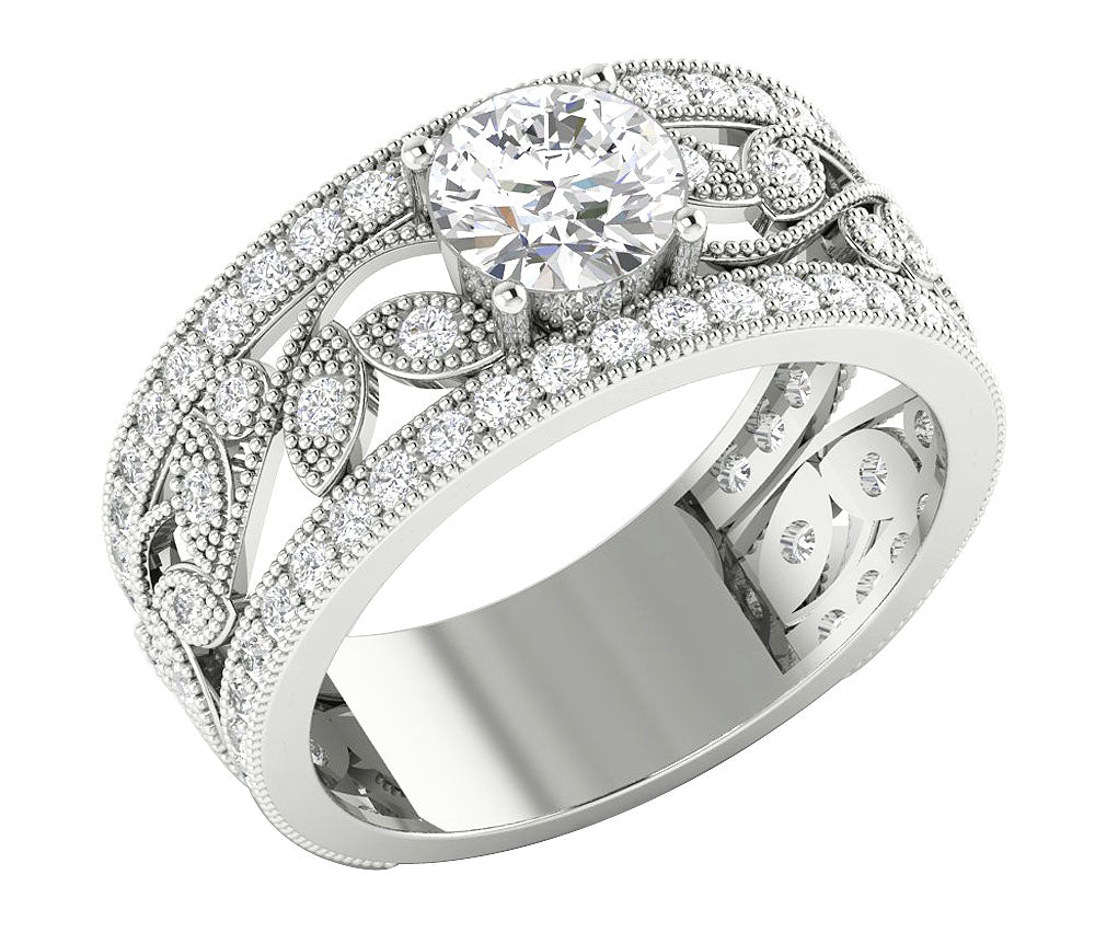 DesignerRoundDiamond14kWhiteGoldRing