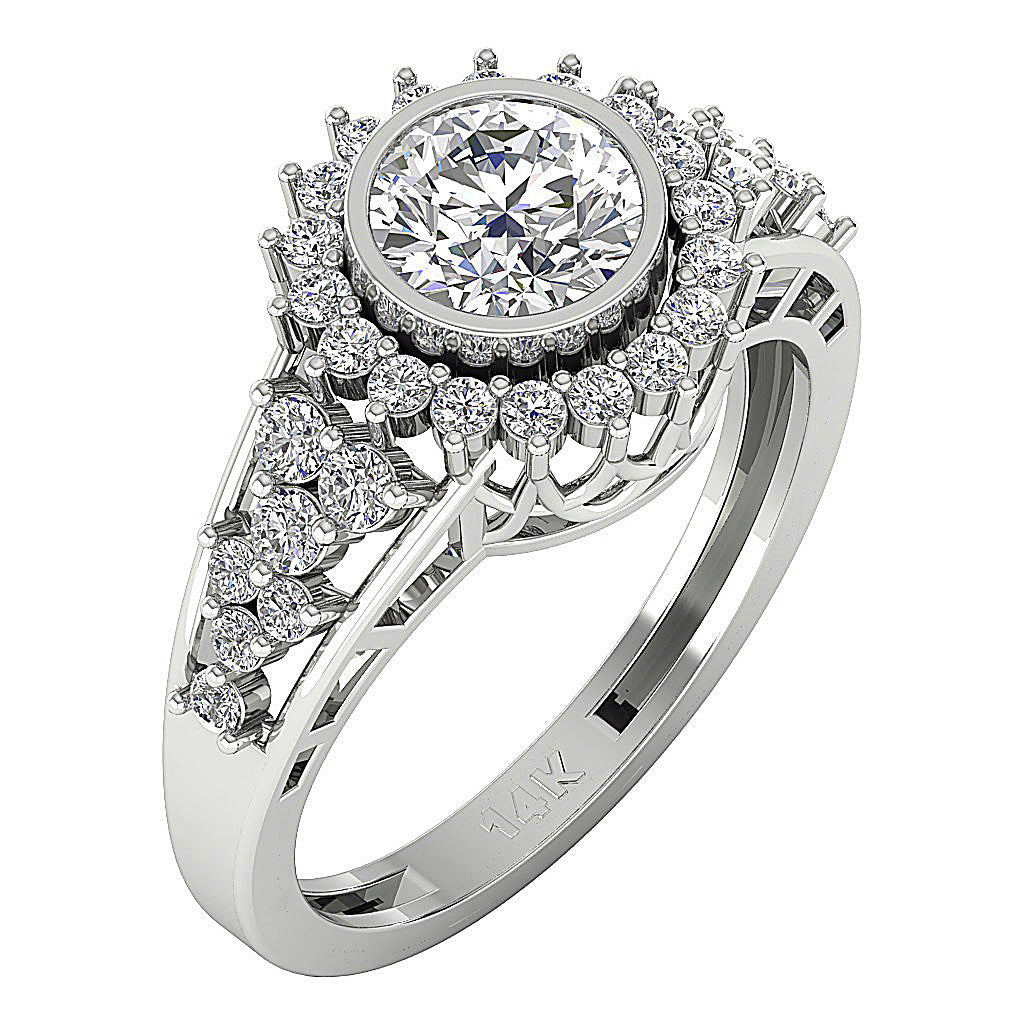 DesignerRoundDiamond14kWhiteGoldRing