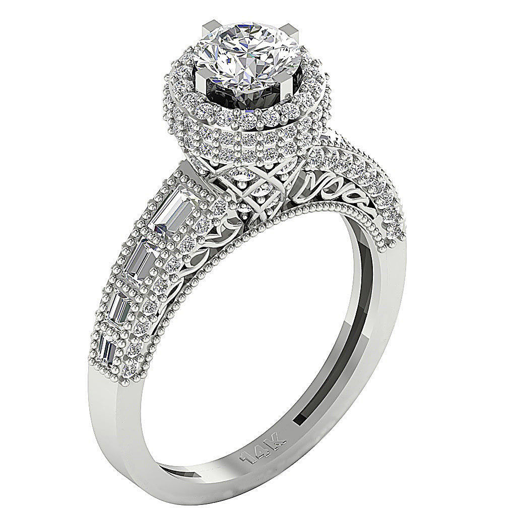 DesignerRoundDiamond14kWhiteGoldRing
