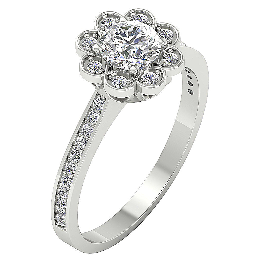 DesignerRoundDiamond14kWhiteGoldRing