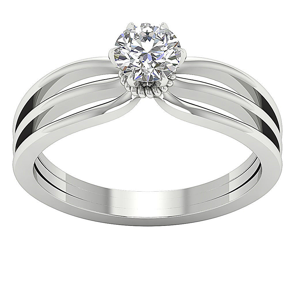DesignerSolitaireEngagementRing14kWhiteGold