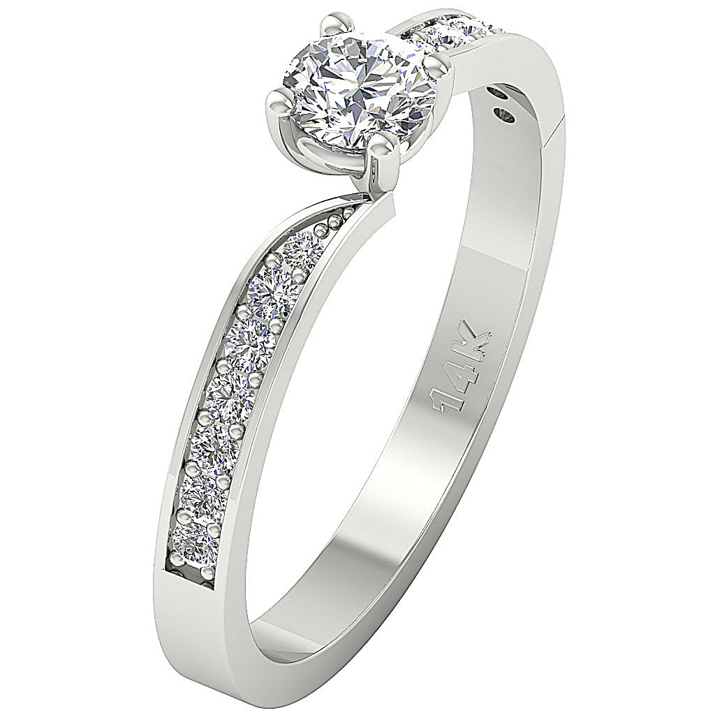DesignerSolitaireAnniversaryRing14kWhiteGold