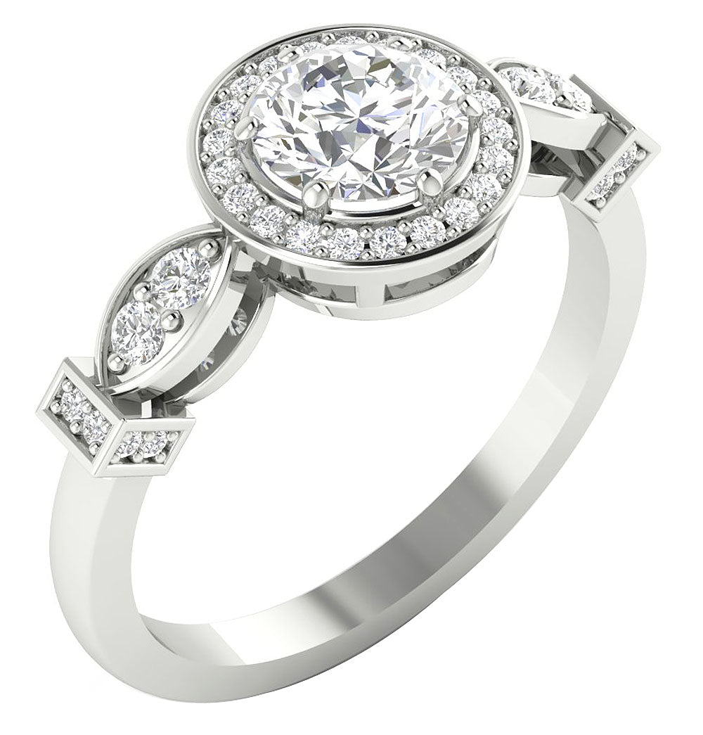 DesignerSolitaireAnniversaryRing14kWhiteGold