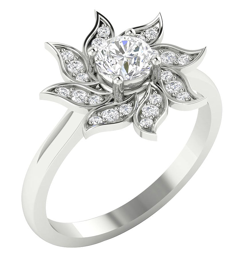 DesignerSolitaireEngagementRing14kWhiteGold