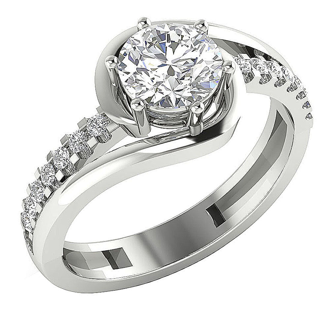 DesignerSolitaireEngagementRing14kWhiteGold