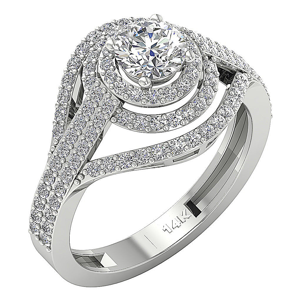 DesignerSolitaireAnniversaryRing14kWhiteGold