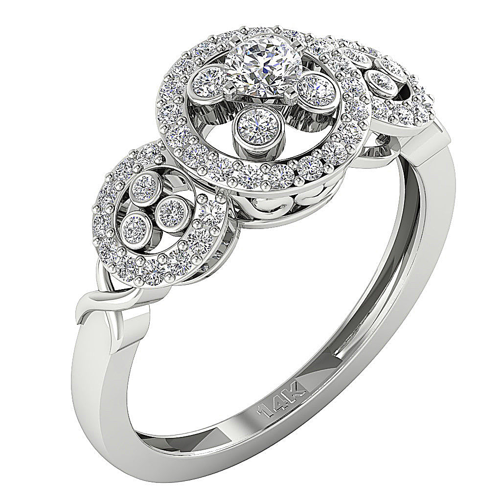 DesignerSolitaireAnniversaryRing14kWhiteGold