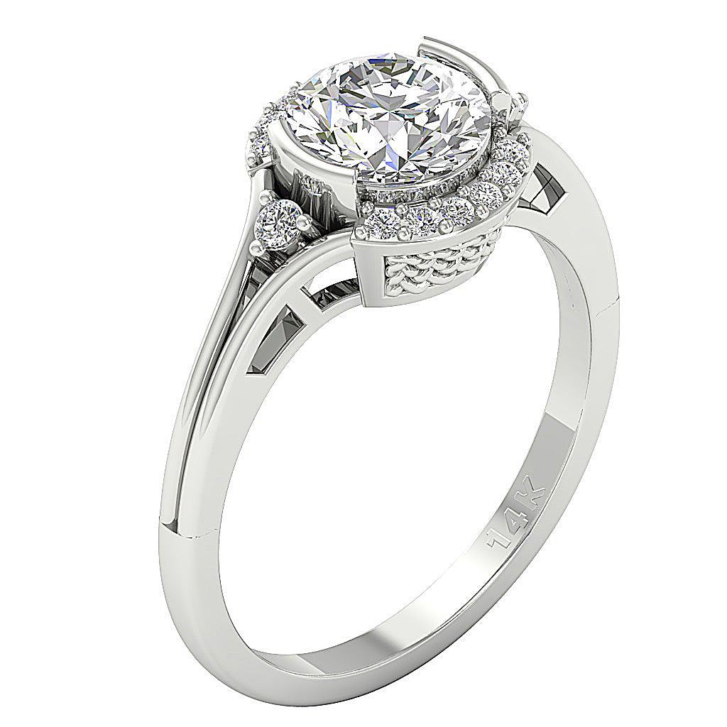 DesignerSolitaireAnniversaryRing14kWhiteGold