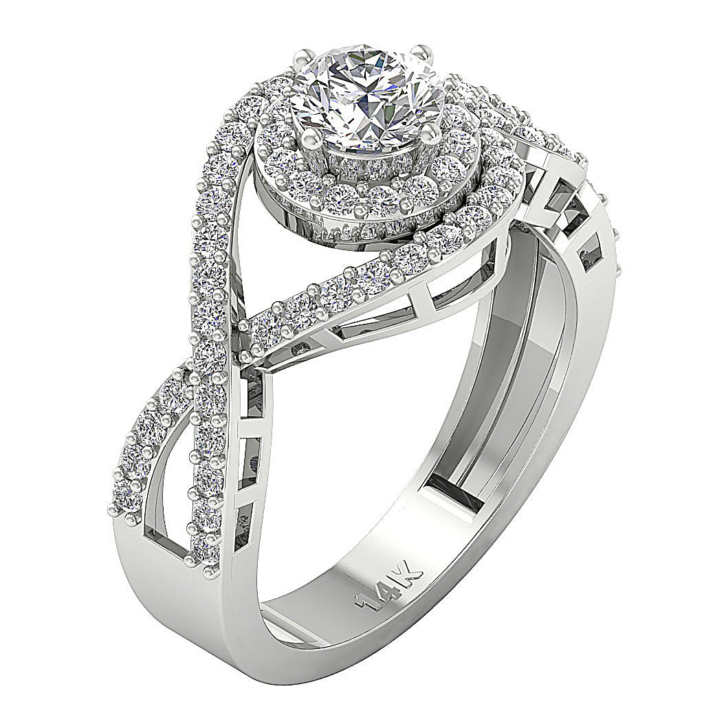 DesignerSolitaireAnniversaryRing14kWhiteGold