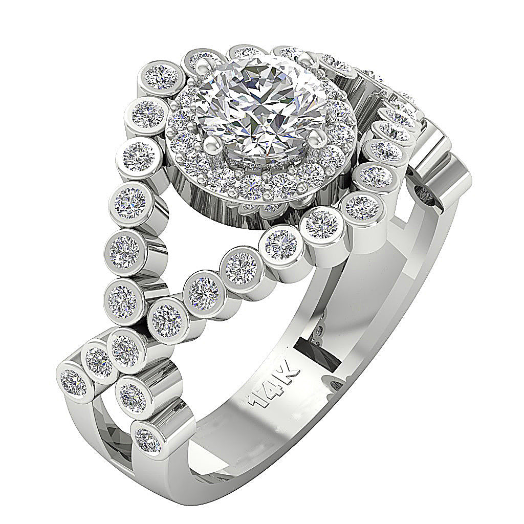 DesignerSolitaireRIng14kSolidGold