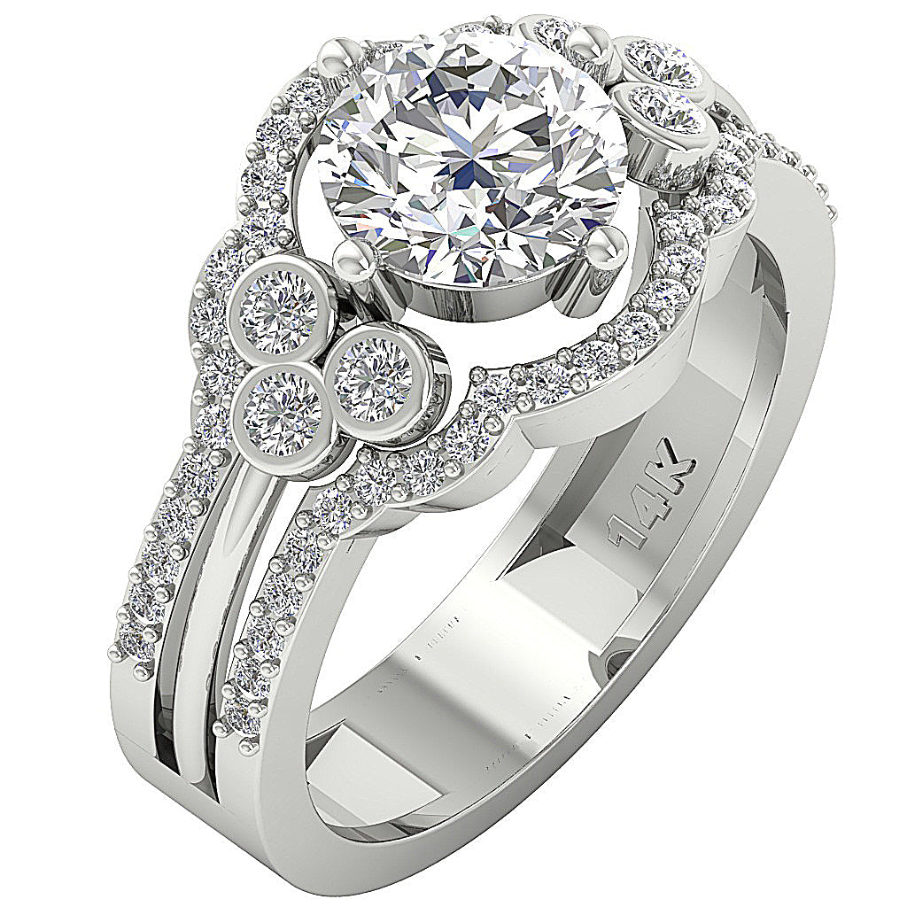 DesignerSolitaireAnniversaryRing14kWhiteGold