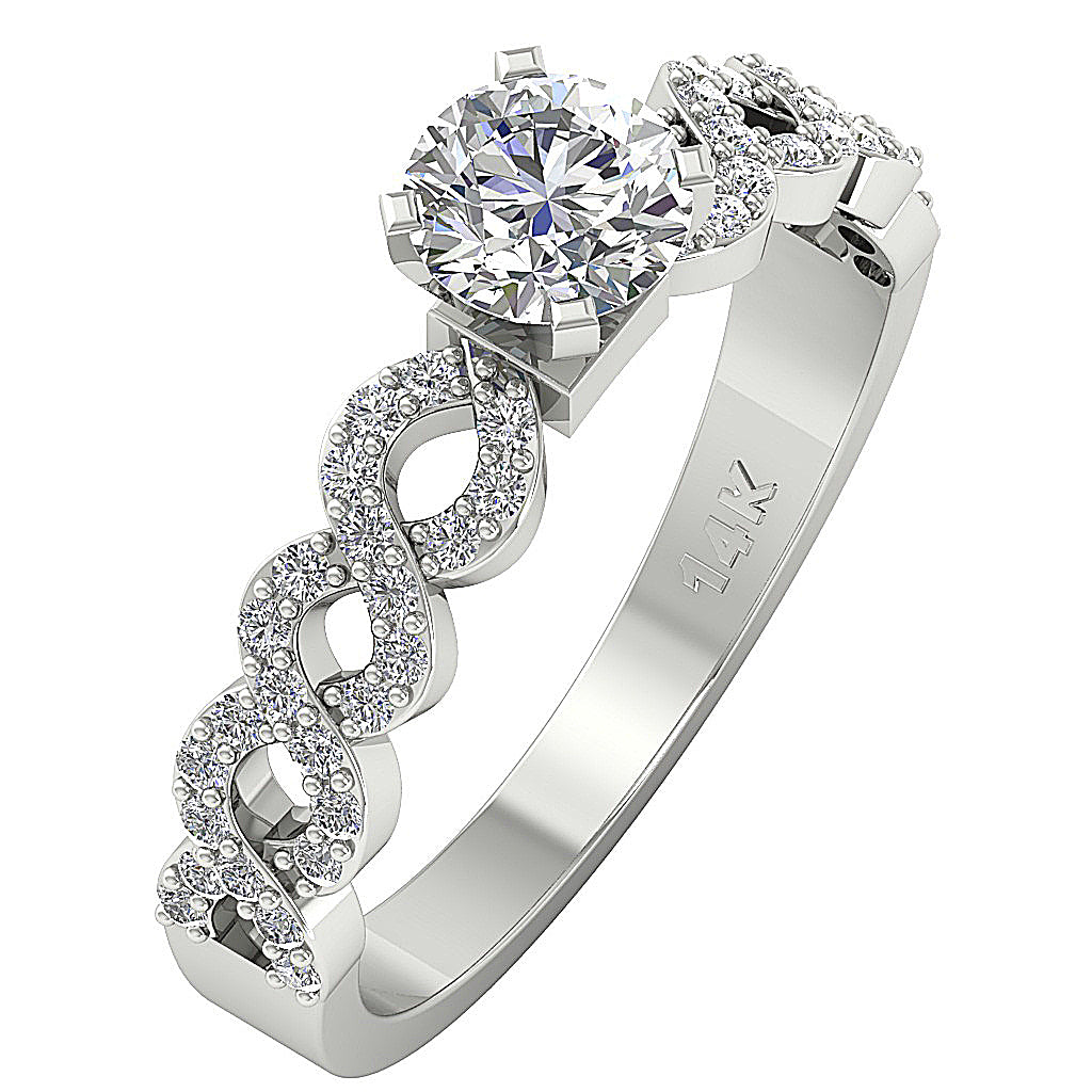 DesignerSolitaireEngagementRing14kWhiteGold