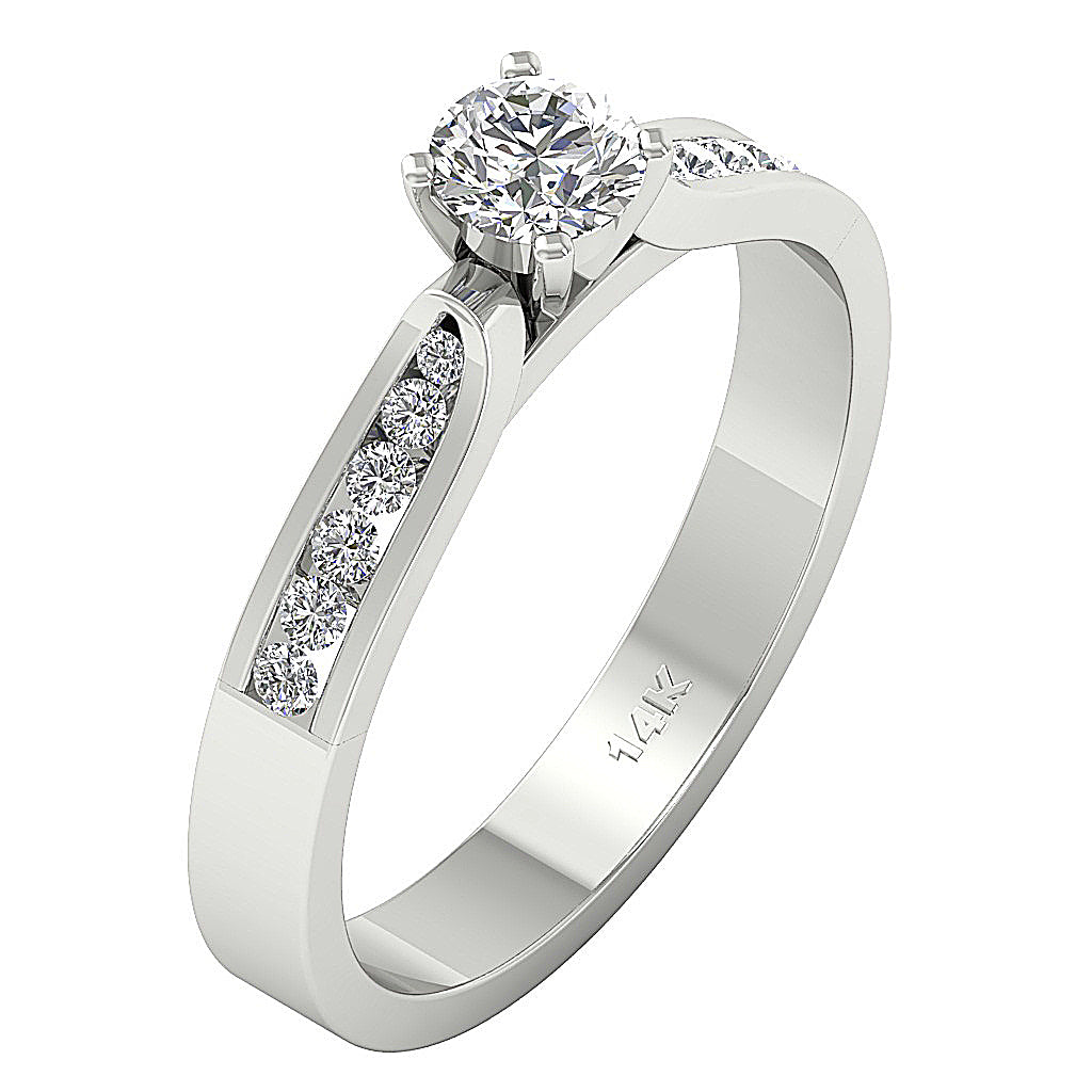 DesignerSolitaireAnniversaryRing14kWhiteGold