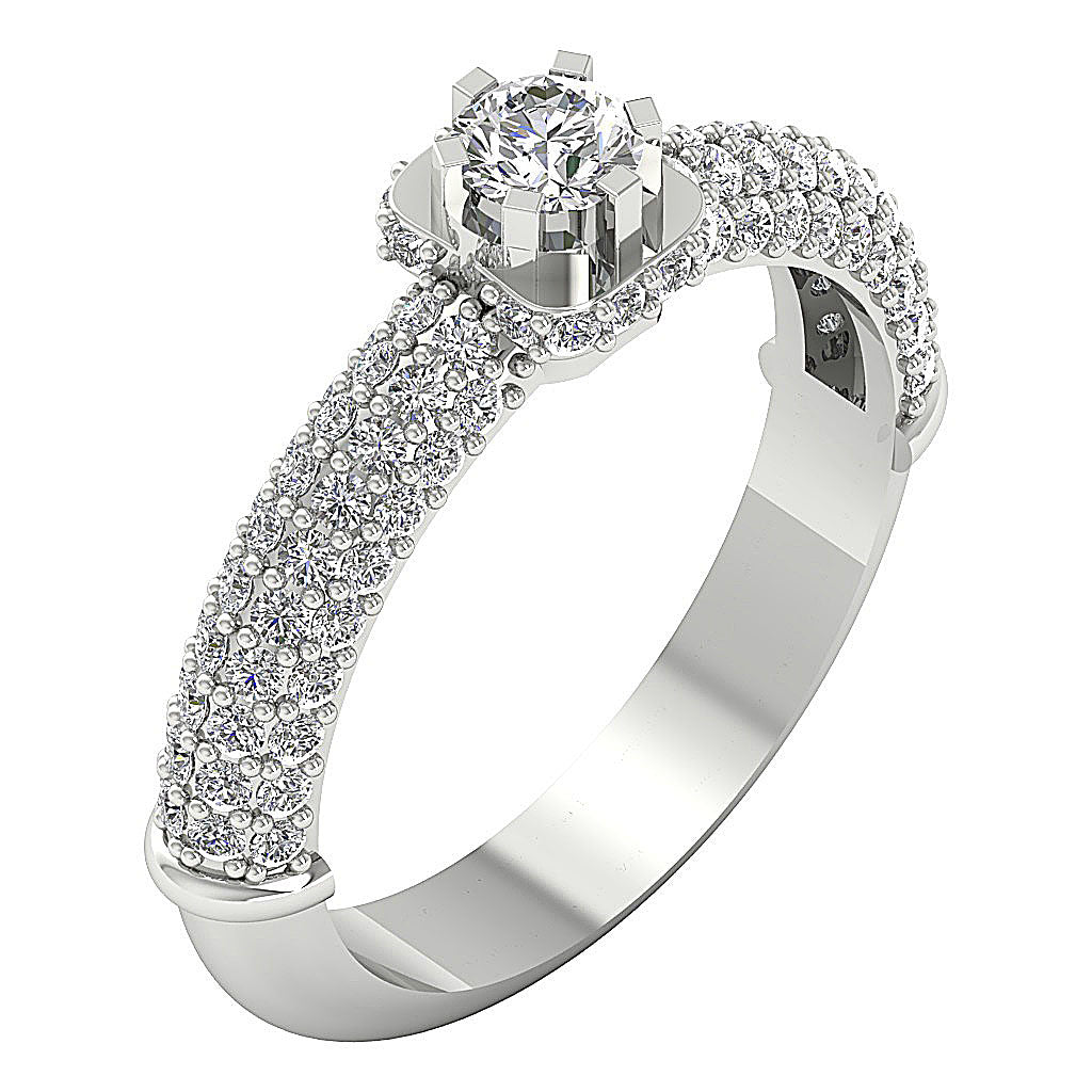 DesignerSolitaireAnniversaryRing14kWhiteGold