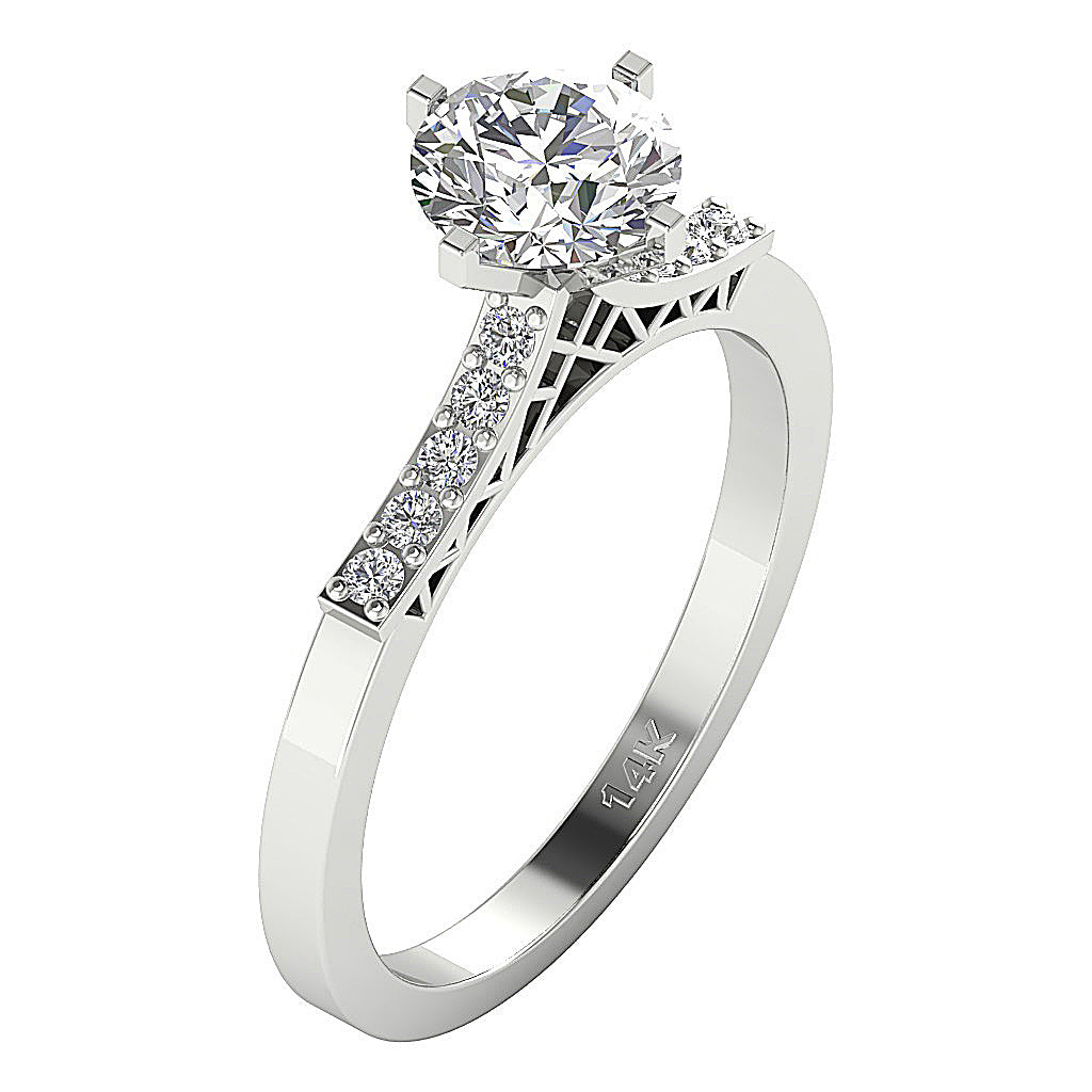 DesignerSolitaireRingRoundDiamond14kWhiteGold