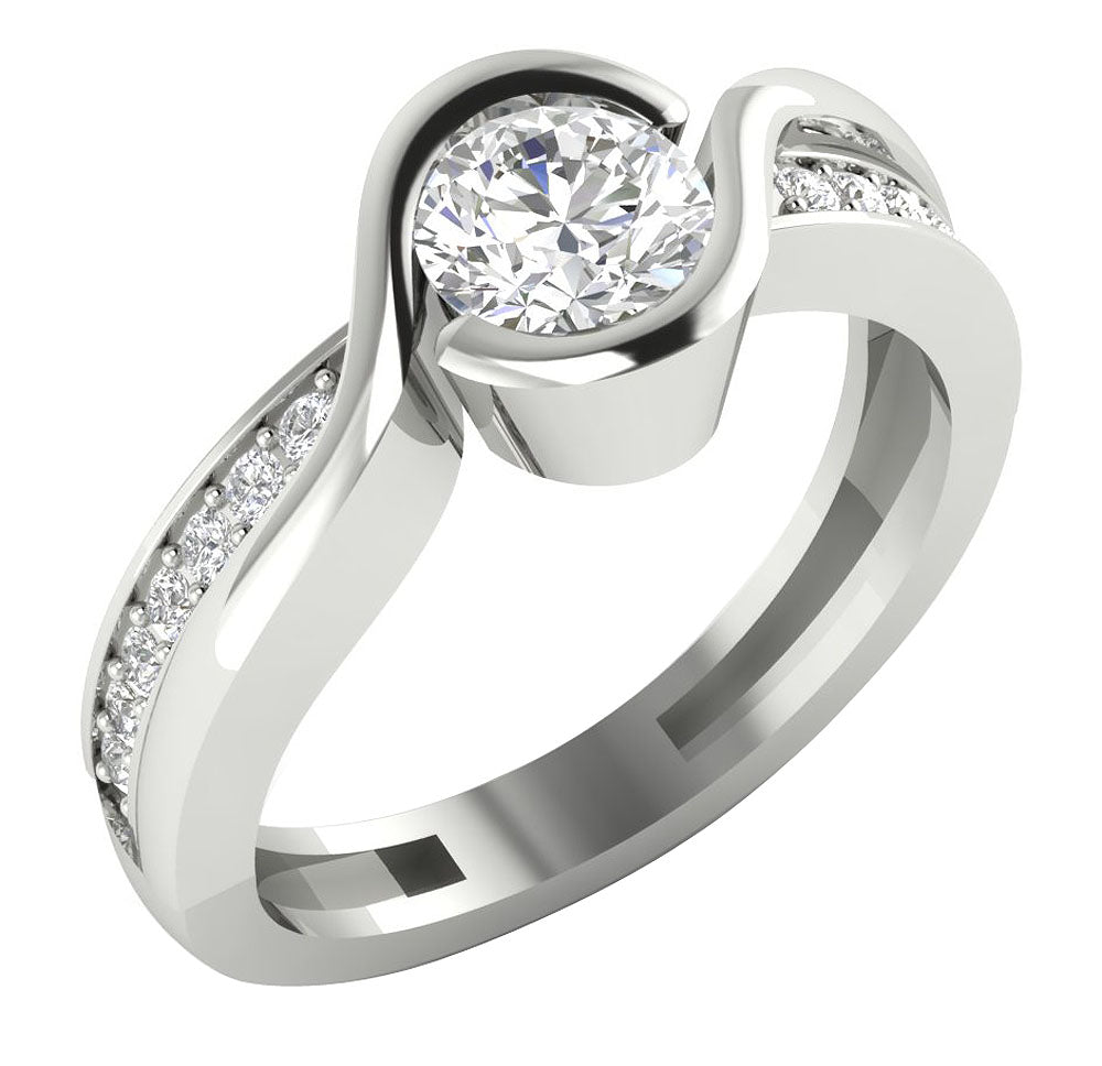 SideViewDesignerSolitaireRingSet14kWhiteGold