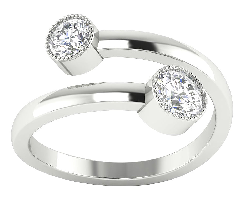 DesignerTwoStone14kWhiteGoldRingProngSet