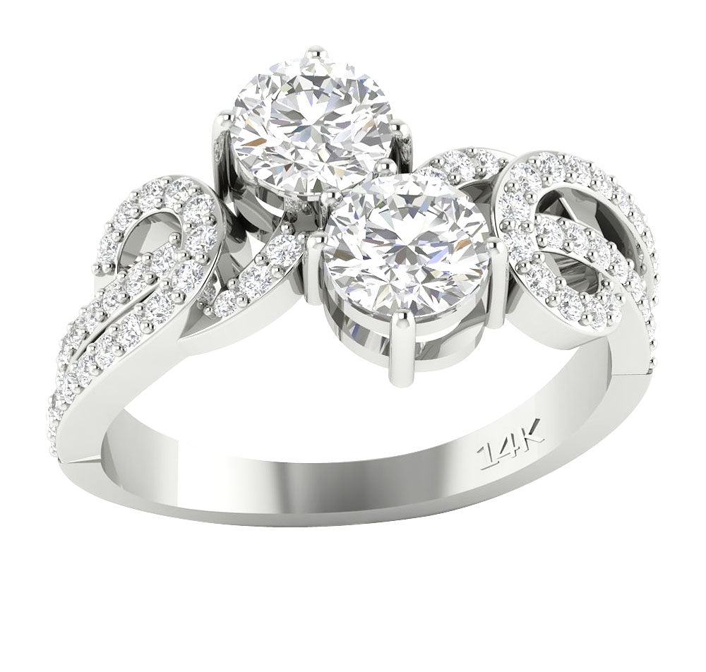 DesignerWeddingRing14kWhiteGoldProngSet