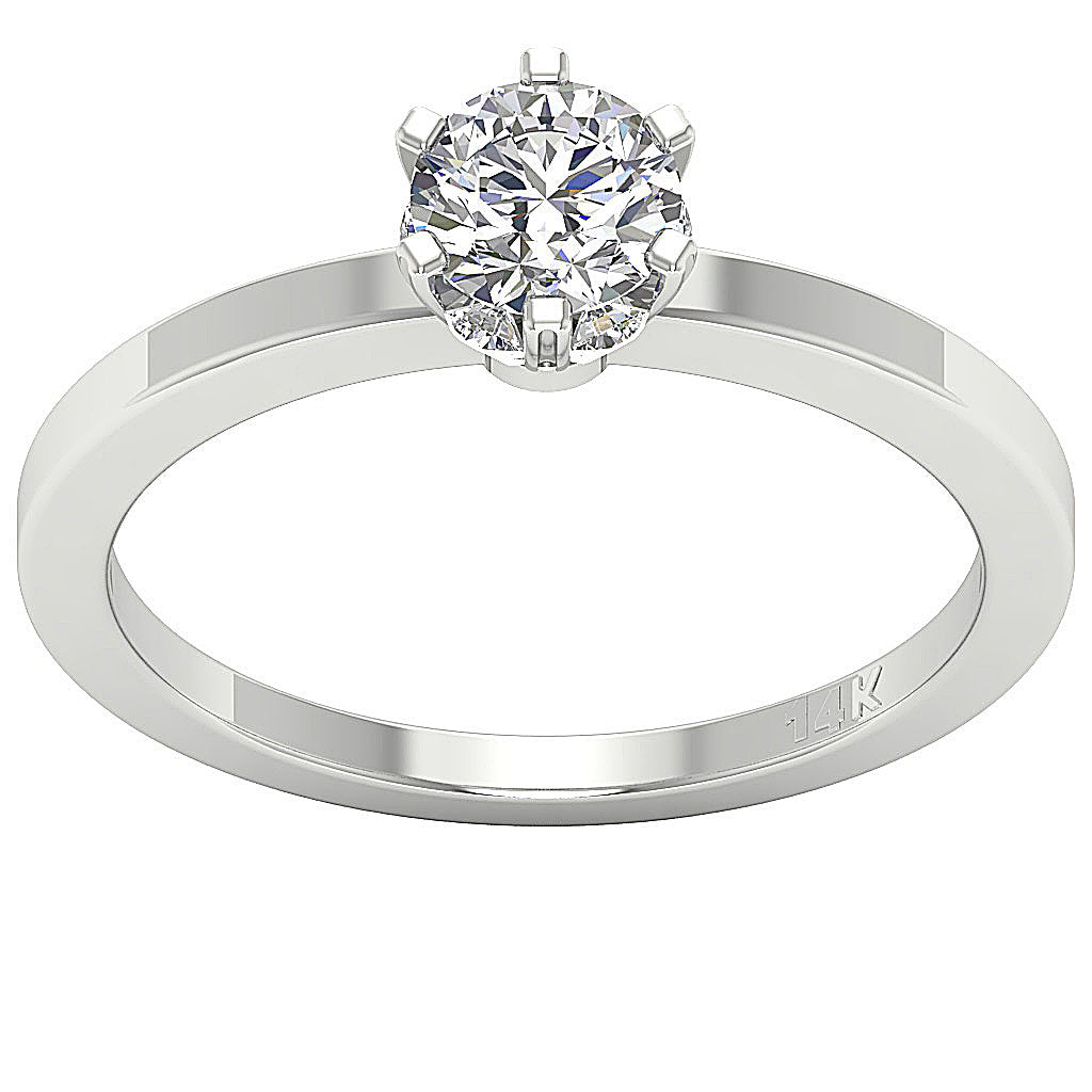 DesignerWeddingRing14kWhiteGoldProngSet