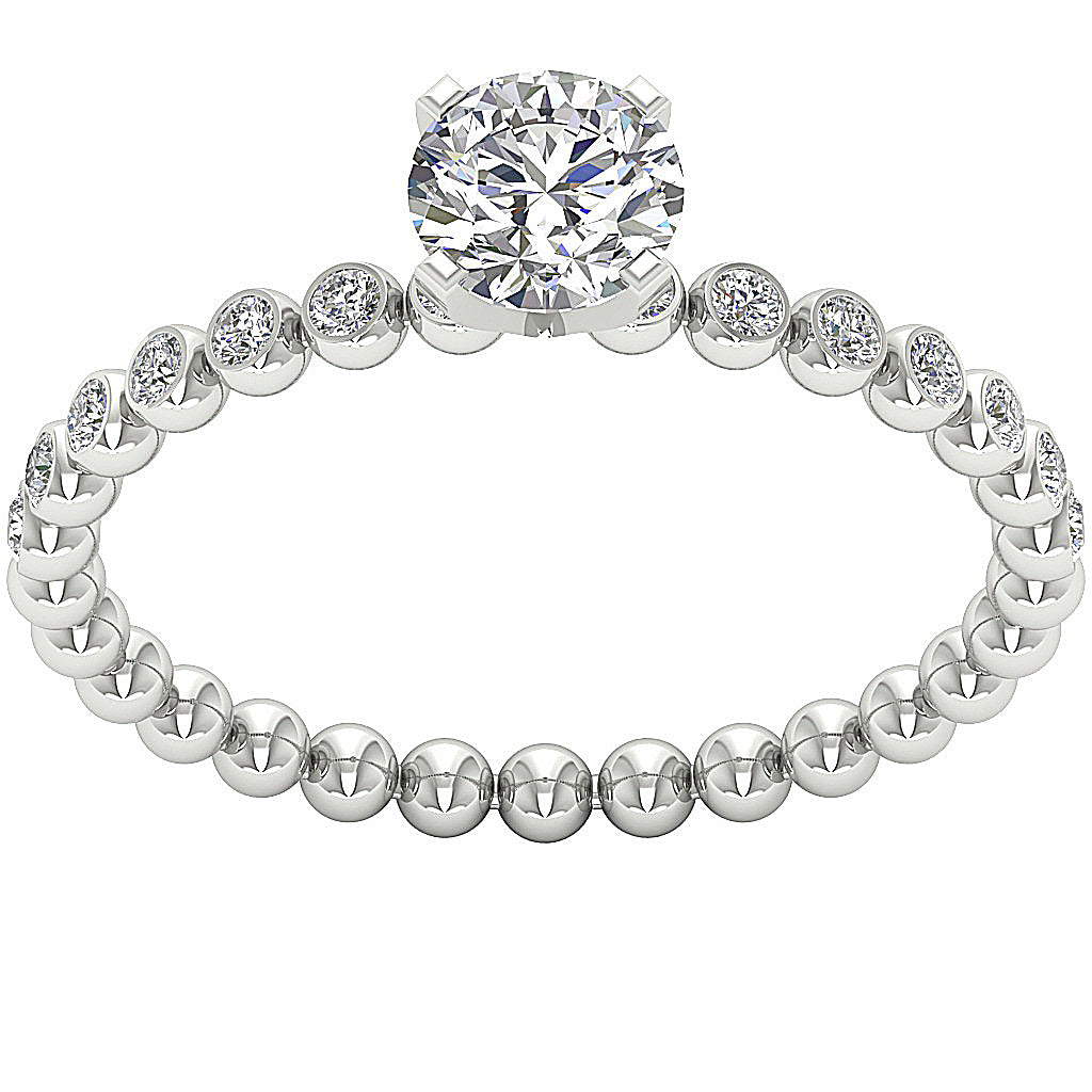 DesignerWeddingRing14kWhiteGoldProngSet