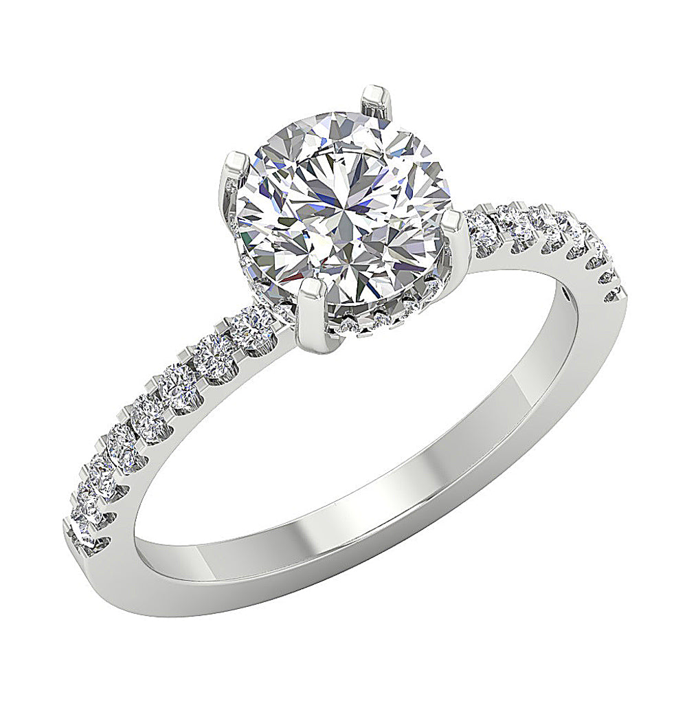 DesignerEngagementRingRoundDiamond14kWhiteGold