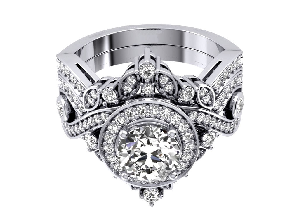 DesignerRoundDiamond14kWhiteGoldRing