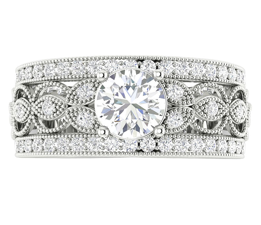 DesignerRoundDiamond14kWhiteGoldRing