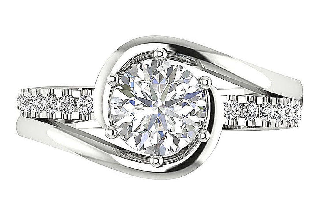 DesignerRoundDiamondWhiteGoldWeddingRing