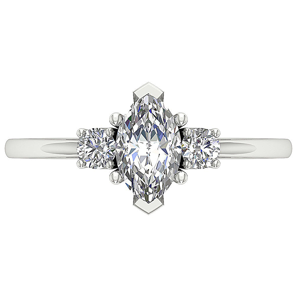 1.30Ct Marquise Lab Grown Diamond Engagement Ring in 14K Gold (VS-F)