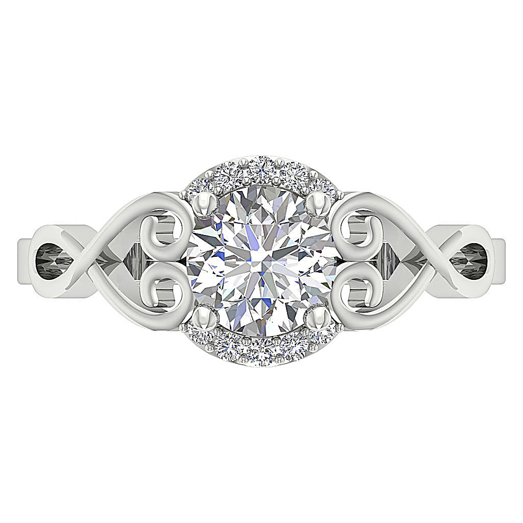 DesignerRoundDiamond14kWhiteGoldRing