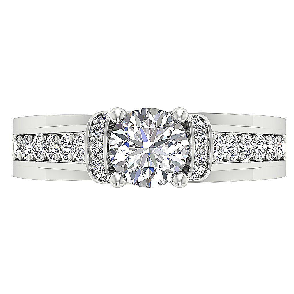 DesignerRoundDiamond14kWhiteGoldRing