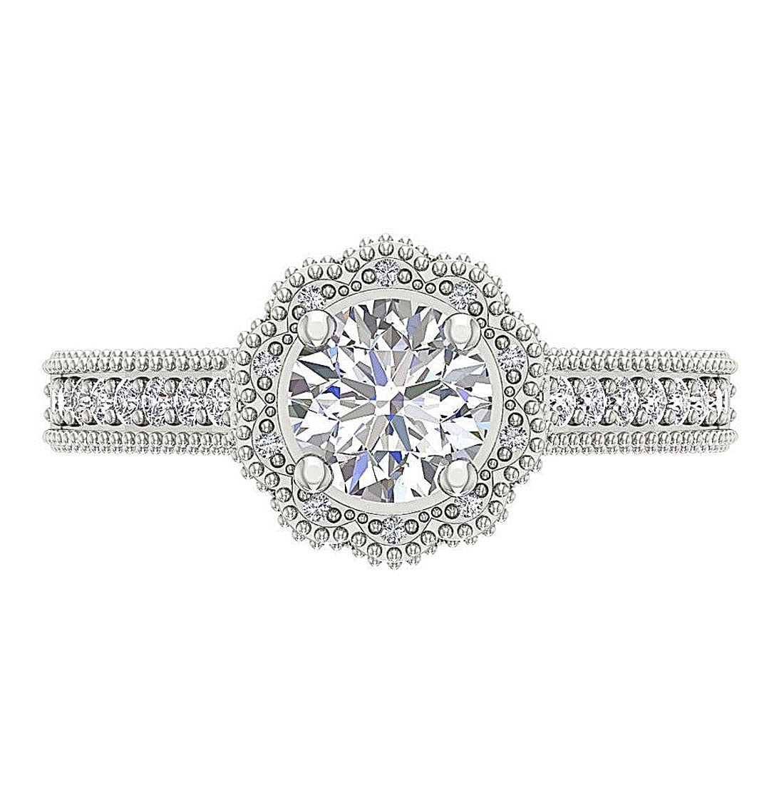 DesignerRoundDiamond14kWhiteGoldRing