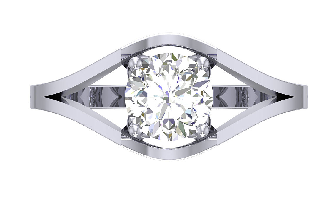 DesignerRoundDiamond14kWhiteGoldRing