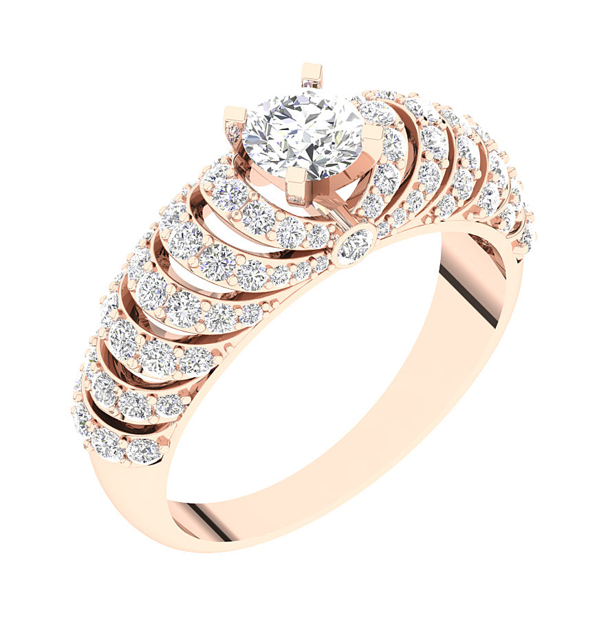 The Cason Excellent Designer Natural Diamond Solitaire Engagement Ring 14k Gold