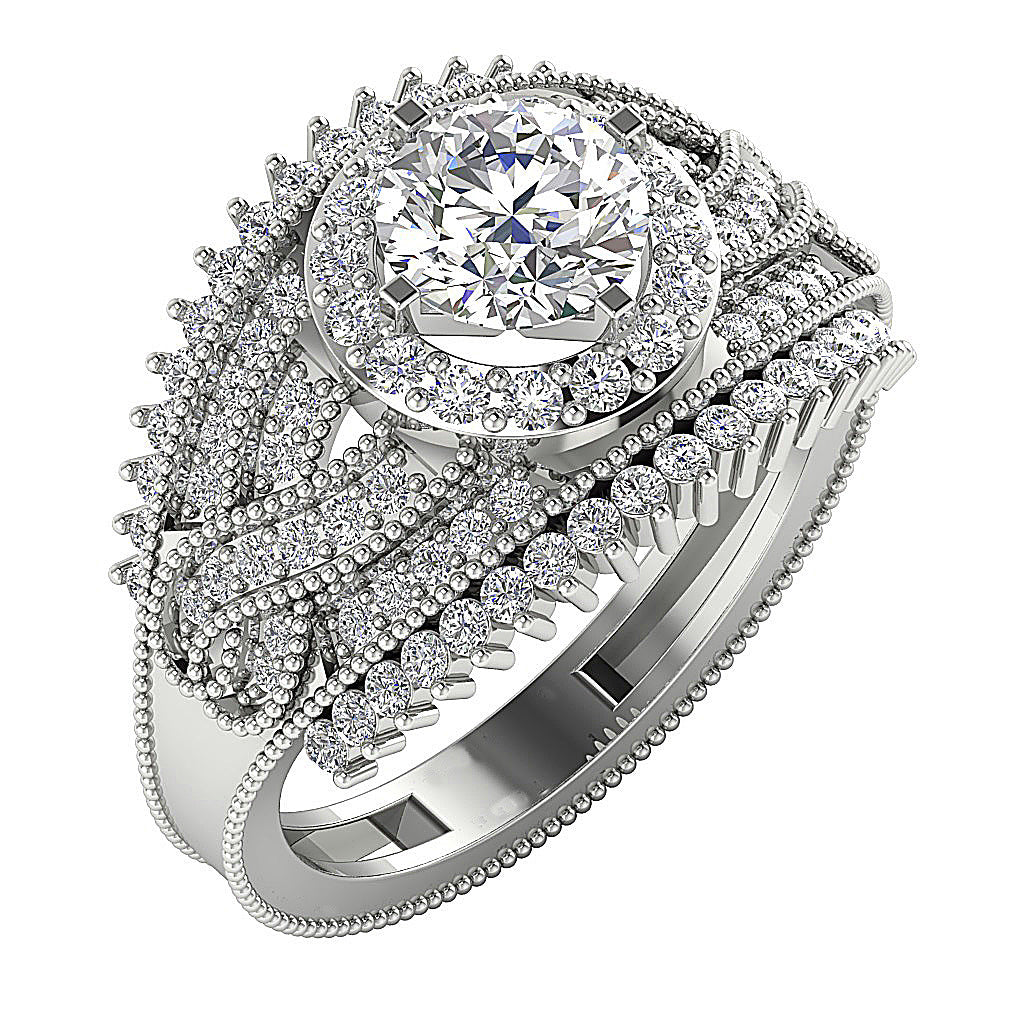 DesignerSolitaireAnniversaryRing14kWhiteGold