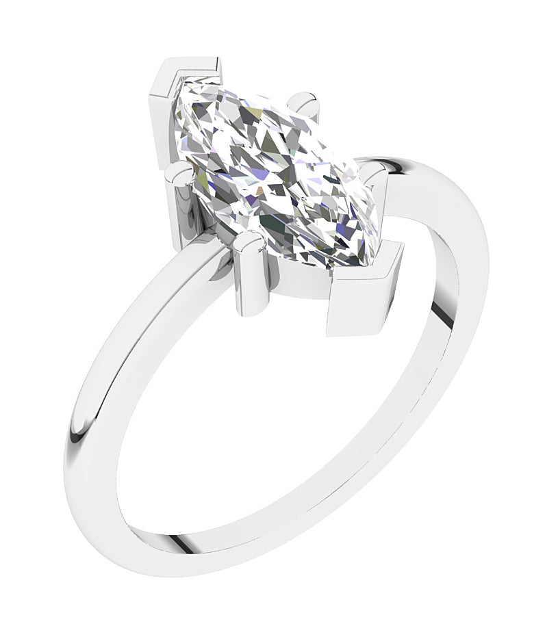 DesignerSolitaireRingRoundDiamond14kWhiteGold