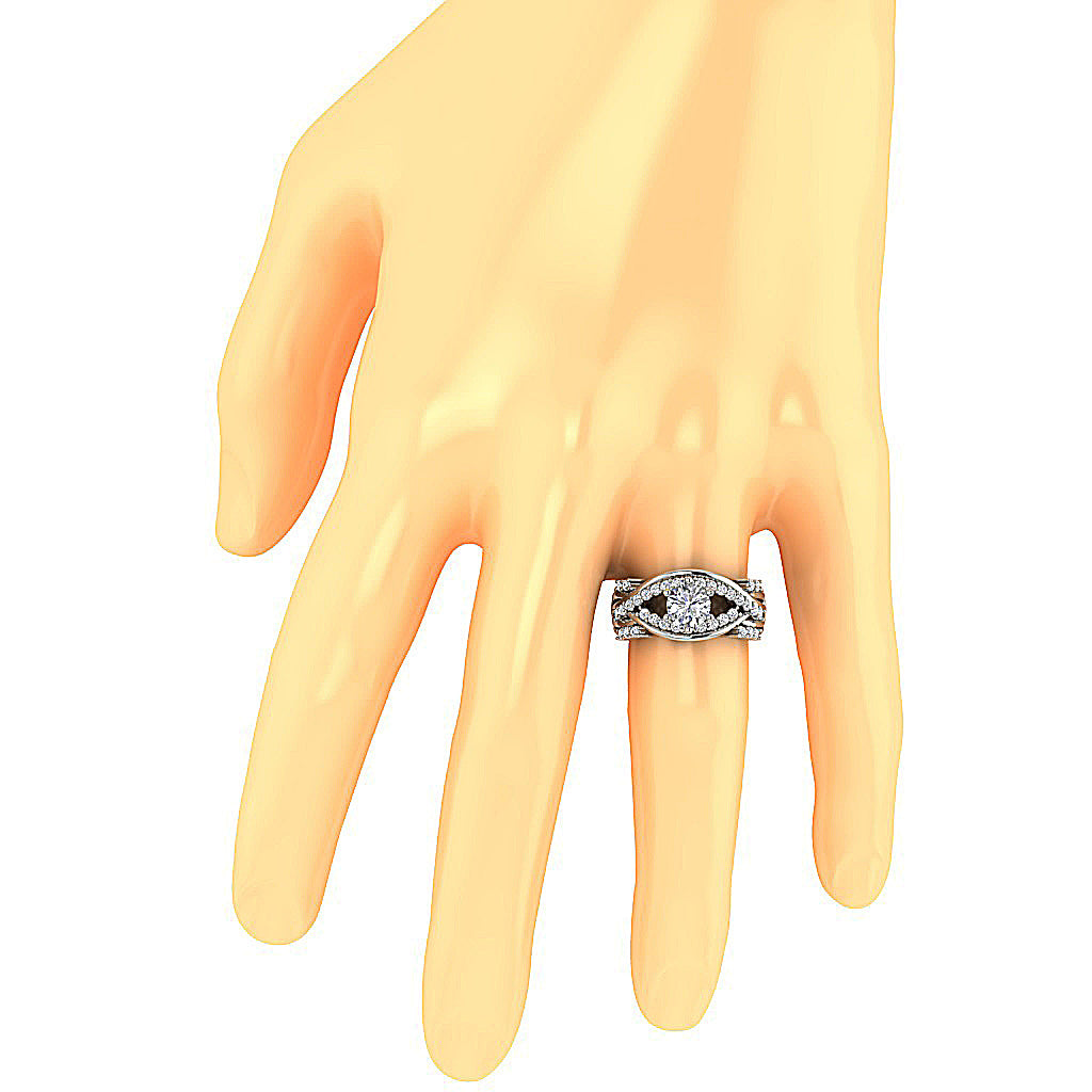 RoundDiamondAnniversaryRingonFinger