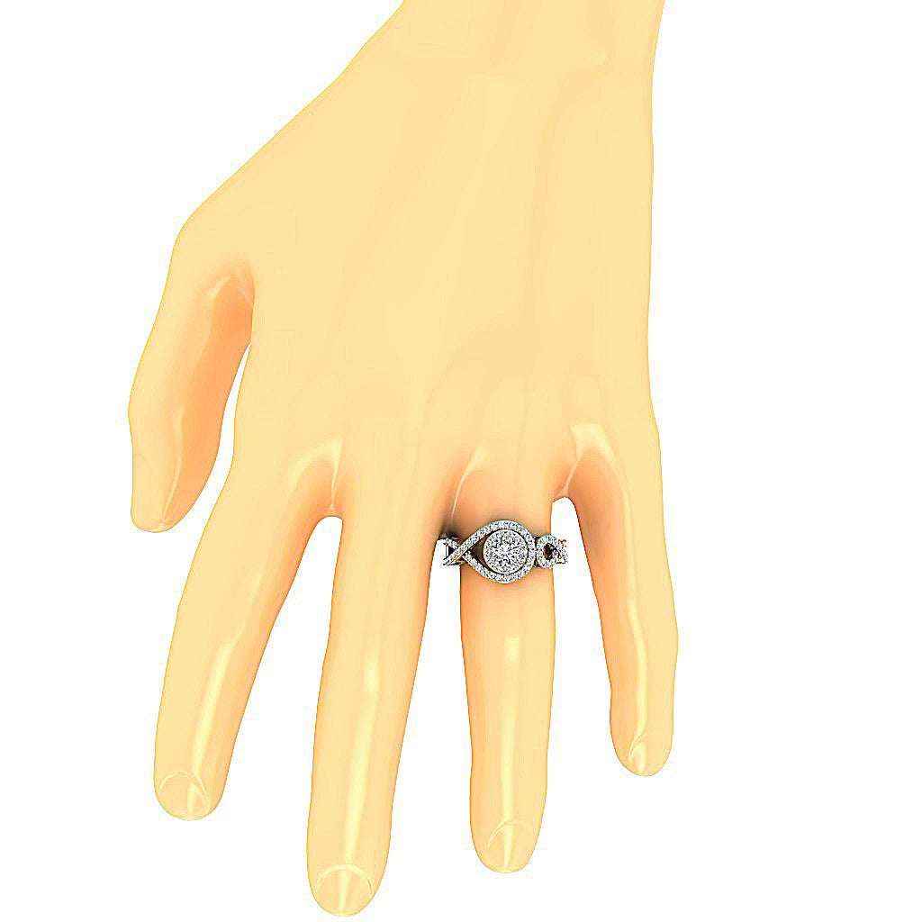 RoundDiamondAnniversaryRingonFinger