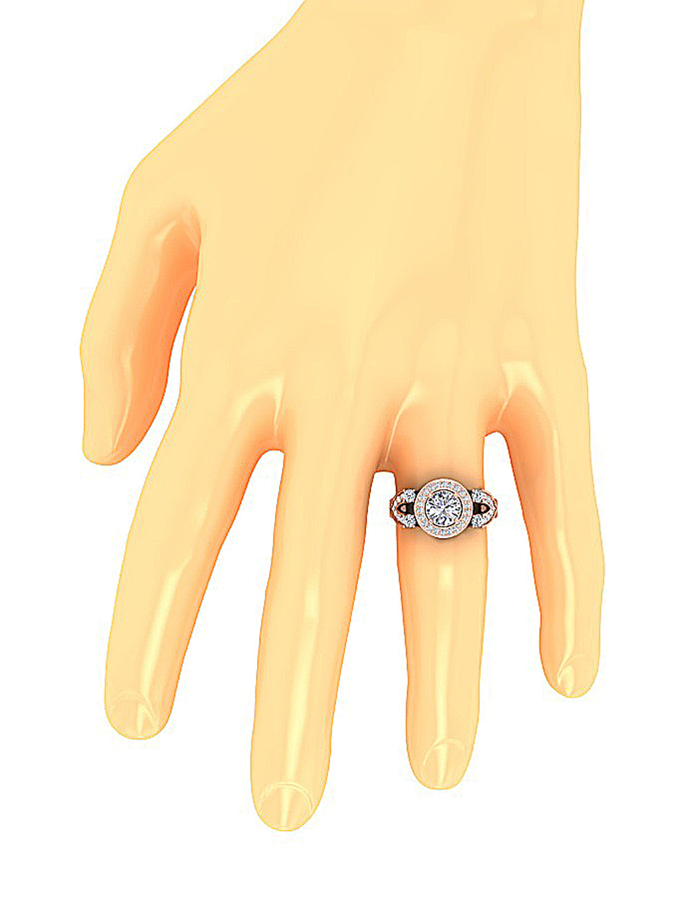RoundCutDiamondAnniversaryRingonFinger