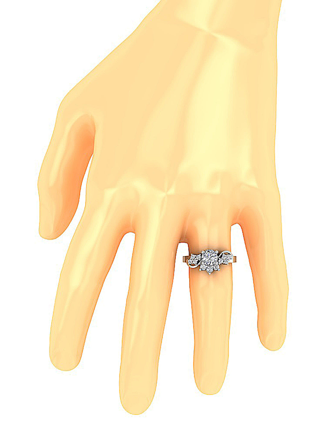 RoundCutDiamondAnniversaryRingonFinger