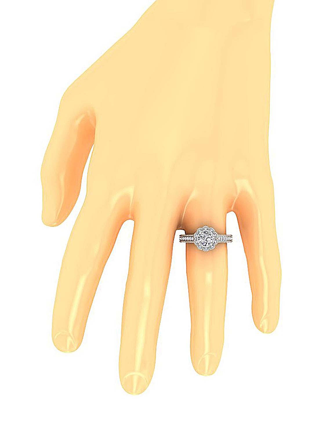 RoundCutDiamondAnniversaryRingonFinger