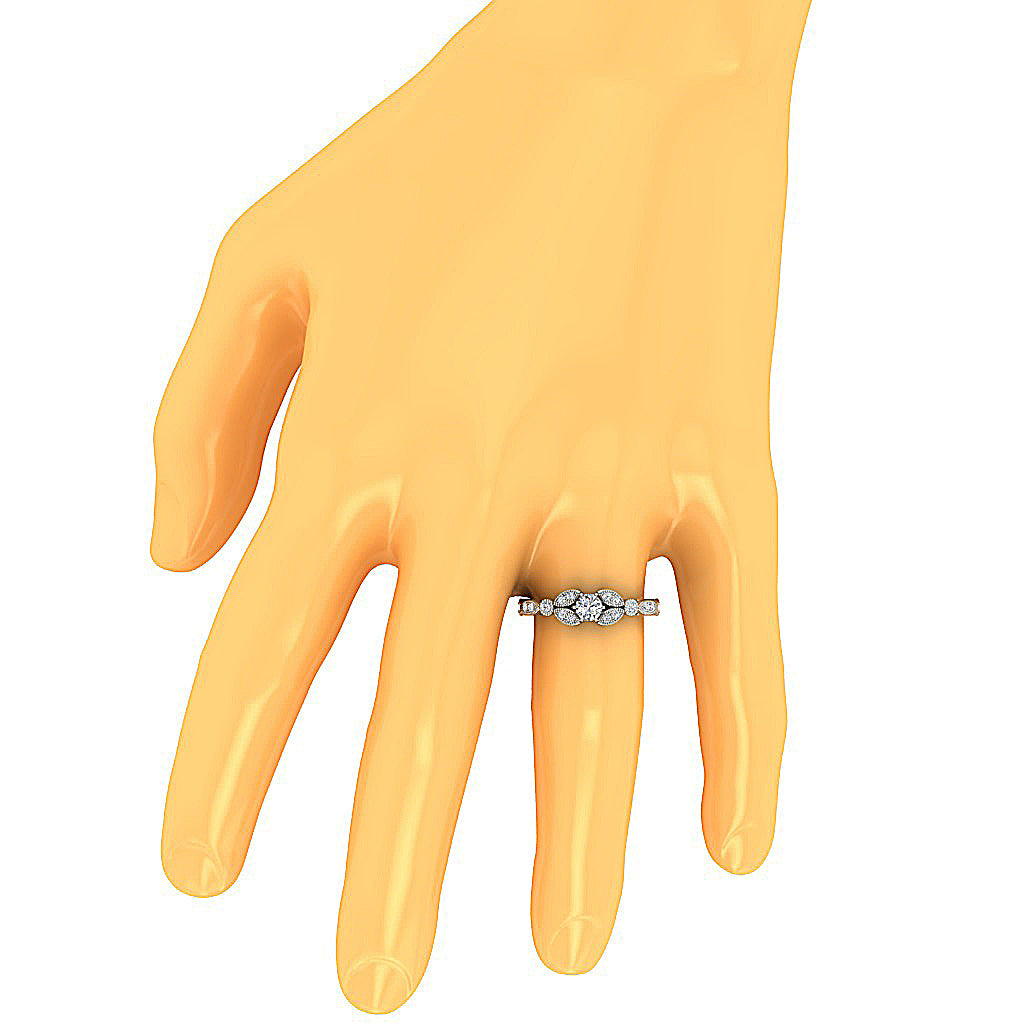 RoundDiamondEngagementRingOnFinger