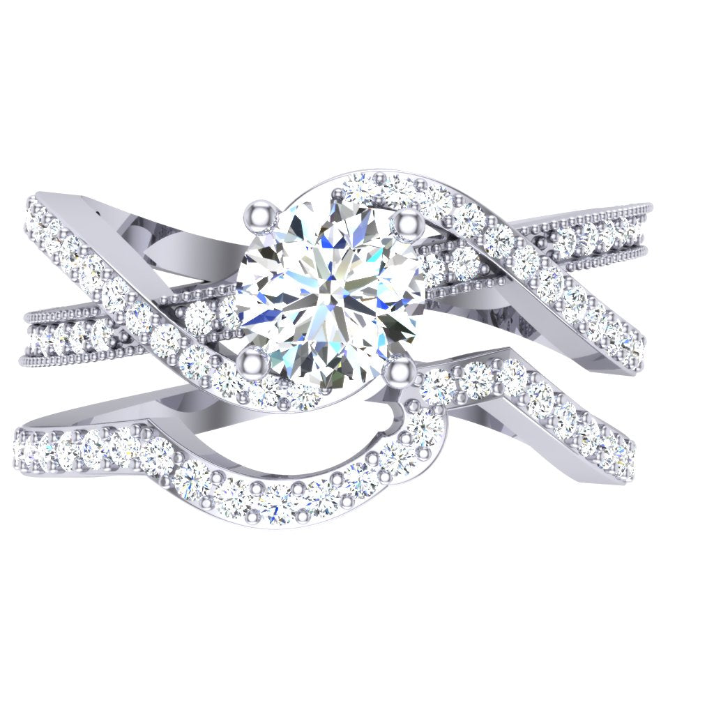 DiamondRing14kSolidGoldBridalRingSet