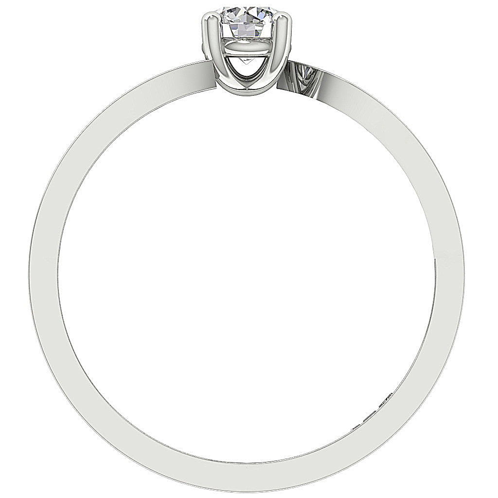 RoundDiamondWhiteGoldRingFrontView