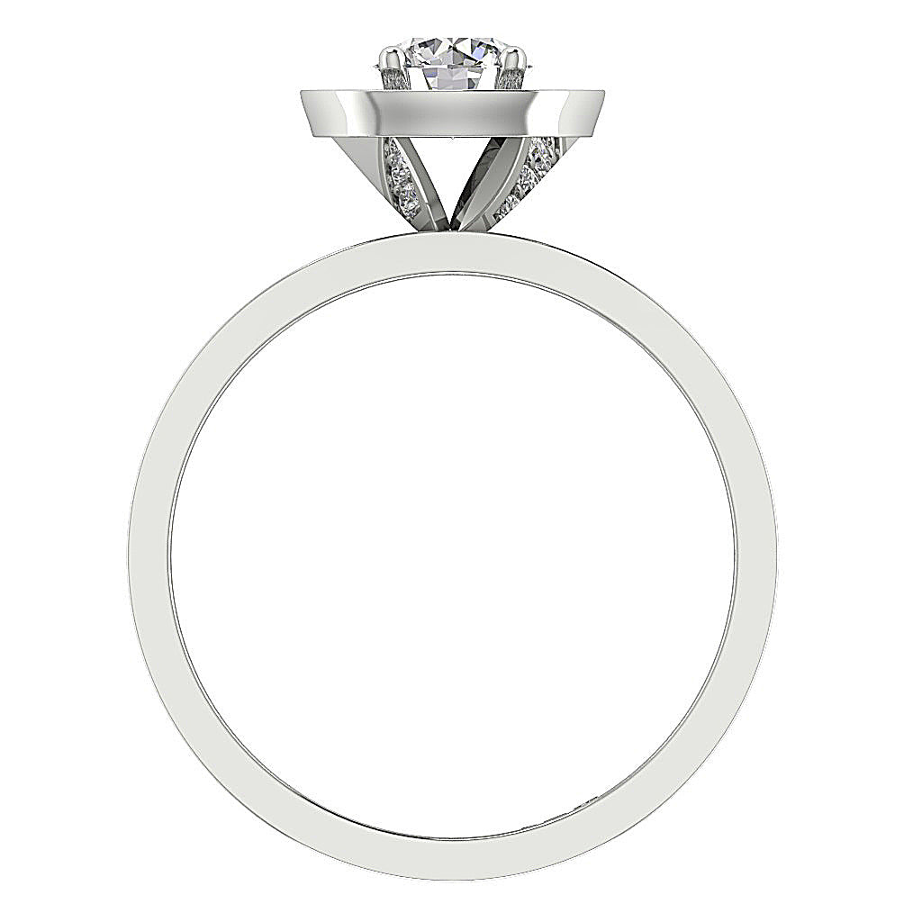 RoundDiamondWhiteGoldRingFrontView